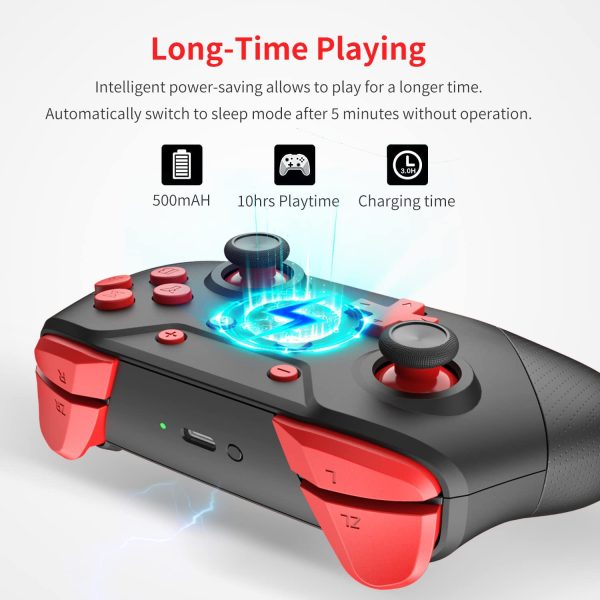 Wireless Switch Controller with Wake Up Amiibo/NFC, Turbo, Motion , Vibration and Compatible PC - Image 2