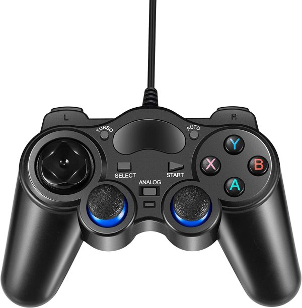 Wired USB Game Controller Joystick for Computers (Windows XP / 7/8 / 10)